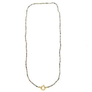 Faceted Agate Long Necklace -French Flair Collection-