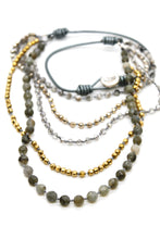 Load image into Gallery viewer, Semi Precious Stone Multi Strand Short Necklace - NLS-Coin
