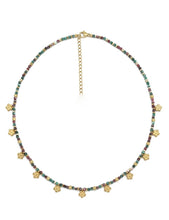 Load image into Gallery viewer, Mini Gold Daisy Semi Precious Stone Necklace N2-2444 -French Flair Collection-
