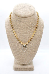 Mini Heart Charm Gold Chain Necklace