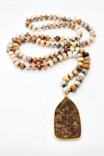 Load image into Gallery viewer, Crazy Lace Agate Gold Buddha Necklace -Buddha Collection-
