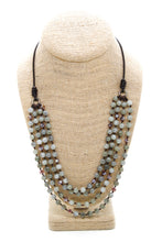 Load image into Gallery viewer, Semi Precious Stone Multi Strand Short Necklace -NLS-Smoke

