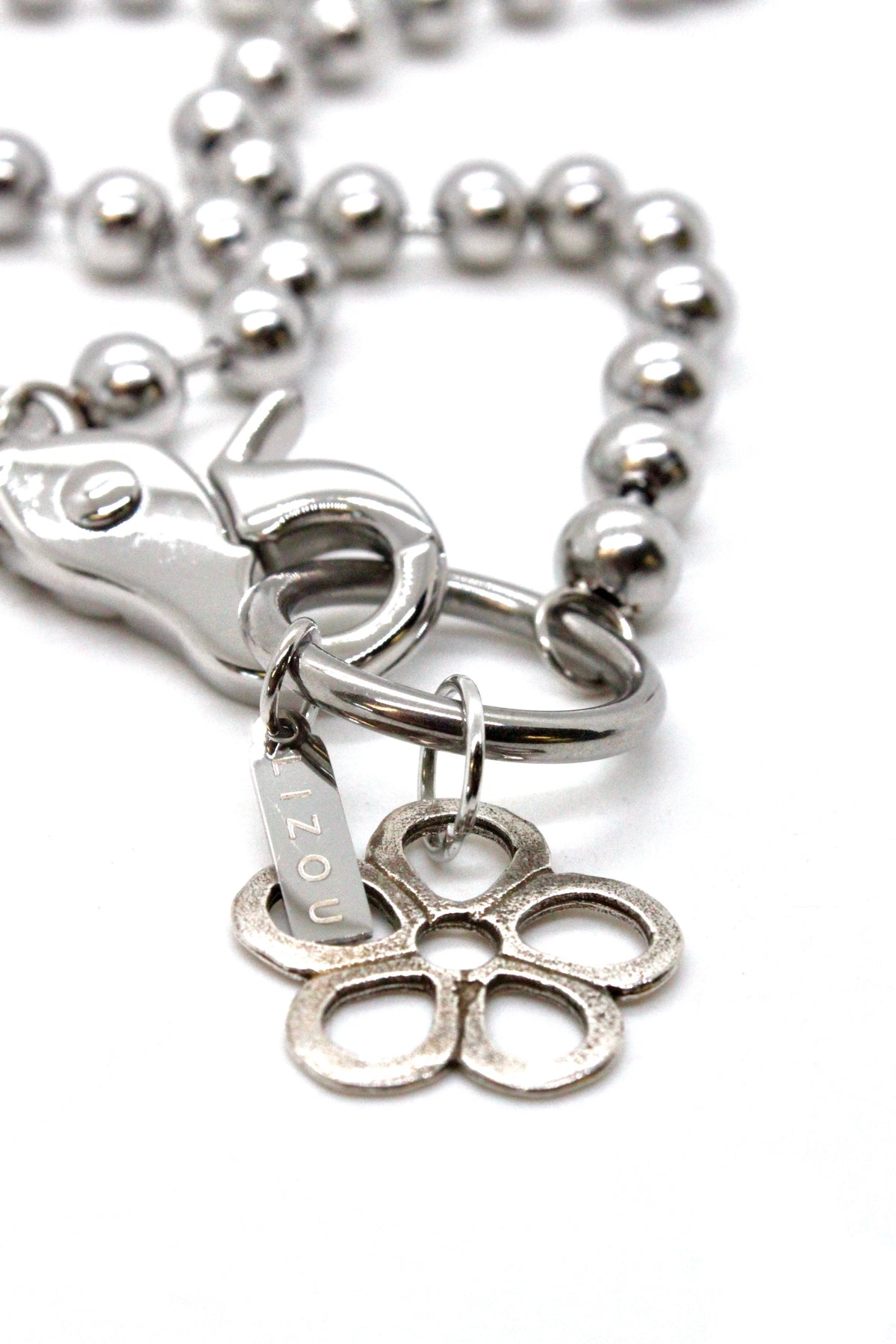 Small Silver Flower Necklace Single Silver Chain Claw Clasp