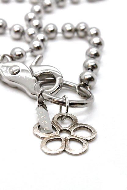 Small Silver Flower Necklace Single Silver Chain Claw Clasp