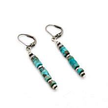 Load image into Gallery viewer, Navajo American Indian Turquoise and Sterling Earrings
