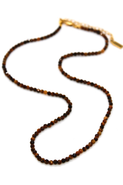 Short Tiger's Eye Stone Necklace - N9-200TE1