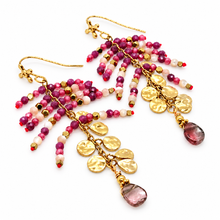 Load image into Gallery viewer, Semi Precious Stone and Mother of Pearl Dangle Earrings - E4-322

