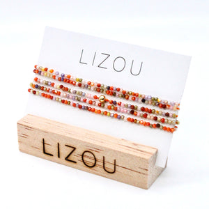 Delicate Faceted Mini Semi Precious Stone Zirconium Beaded Necklace - N9-118