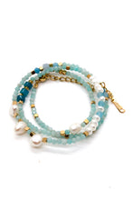 Load image into Gallery viewer, Amazonite and Apatite Short Beaded Necklace -French Flair Collection-
