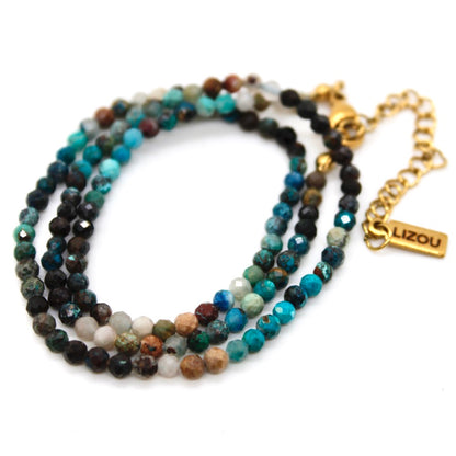 Short Azurite Simple Stone Necklace - N9-200ZR