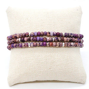 Purple Jasper + Silver Bracelet Bundle