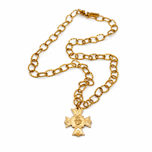 Load image into Gallery viewer, Gold Chain French Cross Religious Medal Short Necklace - FMN12
