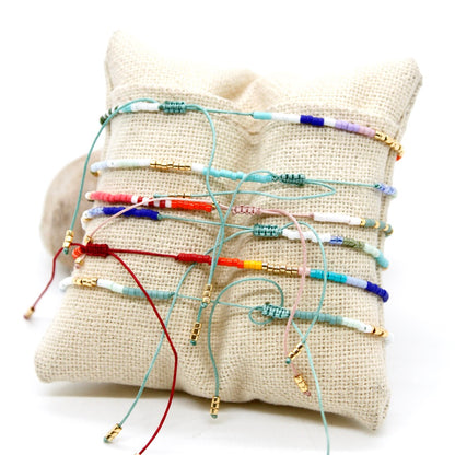 Bundle of Six Colorful Seed Bead Bracelets - B8-035