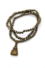 Load image into Gallery viewer, Pyrite Stretch Necklace with Small Buddha -Buddha Collection-
