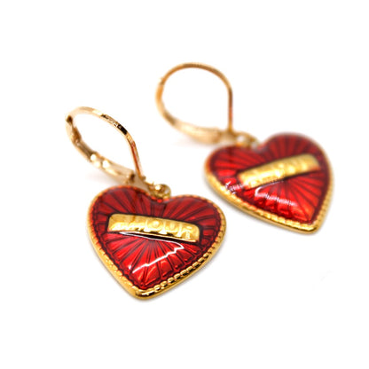 Amour Heart Red Earrings - E9-109
