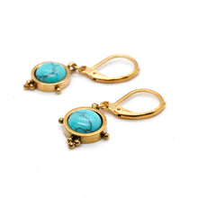 Load image into Gallery viewer, Delicate Small Turquoise dangle Earrings E4-226 -French Flair Collection-
