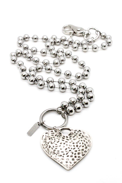 Vintage Style Heart Convertible Silver Chain Necklace