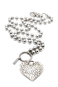Vintage Style Heart Convertible Silver Chain Necklace