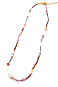 Rainbow Mix Miyuki Seed Bead Necklace -Seeds Collection-