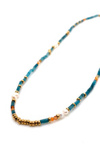 Load image into Gallery viewer, Beaded Apatite and Freshwater Pearl Necklace -French Flair Collection-
