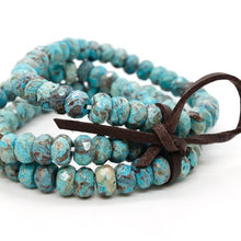 Load image into Gallery viewer, Faceted Ocean Jasper Three Strand Bracelet -BL-SSJP

