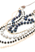 Load image into Gallery viewer, Semi Precious Stone Multi Strand Short Necklace - NLS-Chicory
