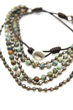 Load image into Gallery viewer, Semi Precious Stone Multi Strand Short Necklace - NLS-Eve
