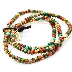 Rainbow Jasper 2 + Gold Bracelet Bundle