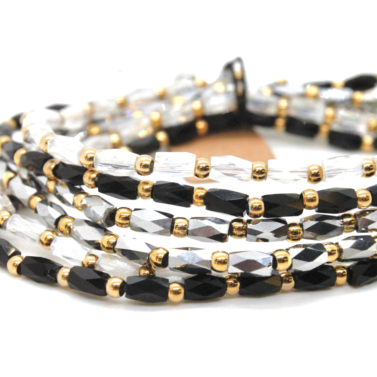 Glass and Gold Stackable Faceted Bracelet -French Flair Collection-
