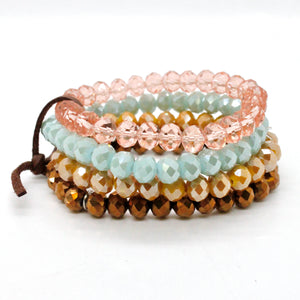 Set of 4 Glass Stack Bracelets - BC-300