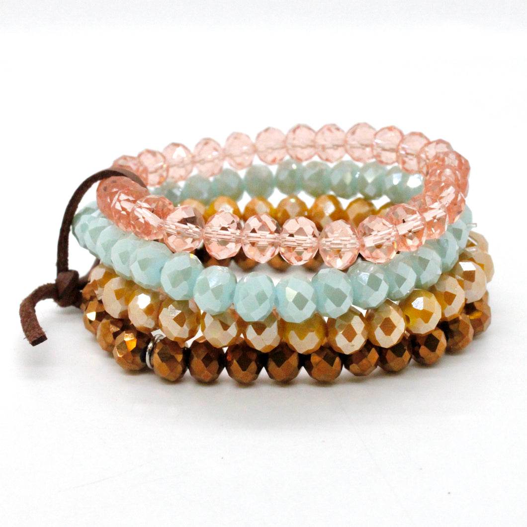 Set of 4 Glass Stack Bracelets - BC-300H