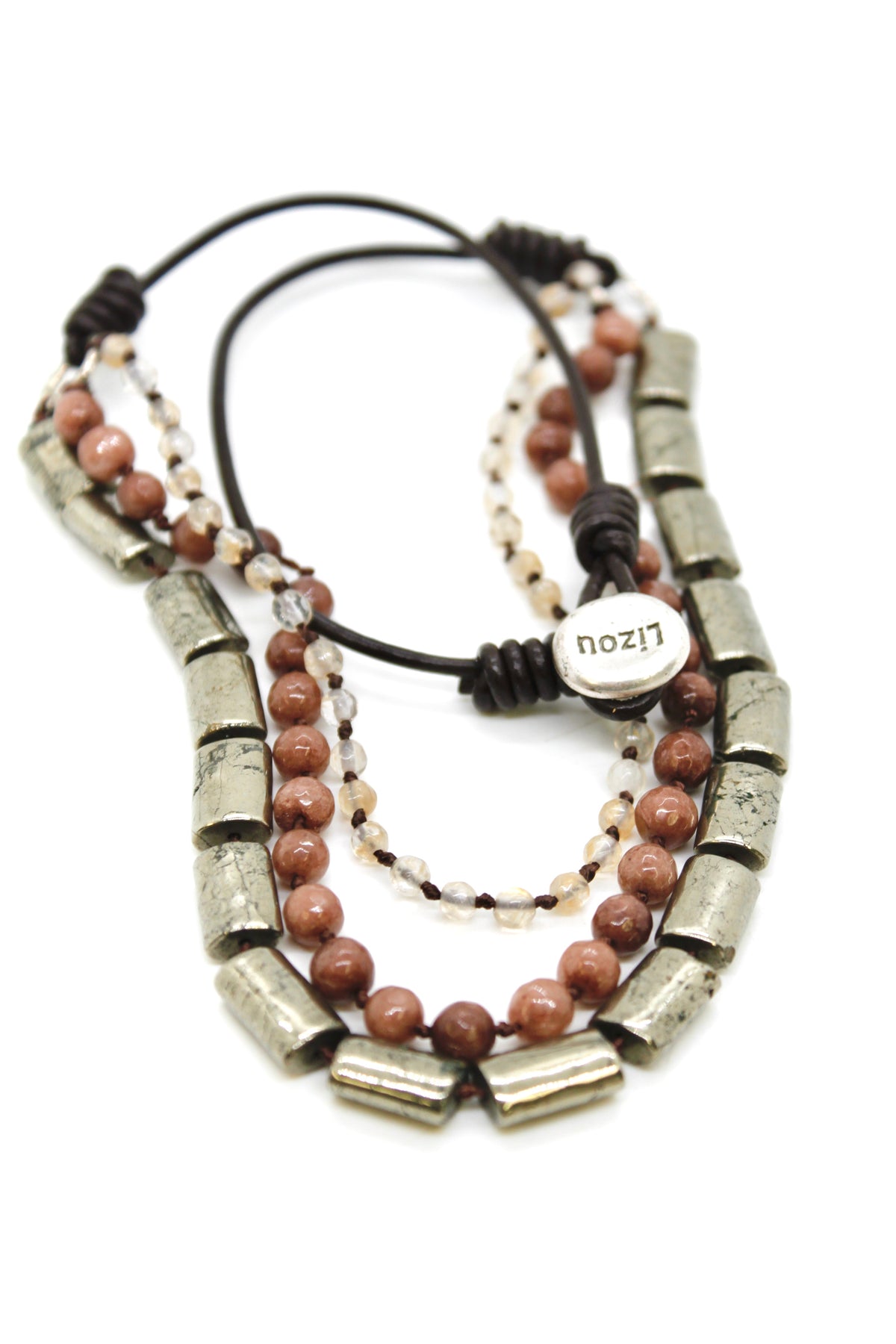 Semi Precious Stone Multi Strand Short Necklace - N4-017