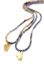 Load image into Gallery viewer, Lake Tahoe Mini Stone Gold Charm Necklace
