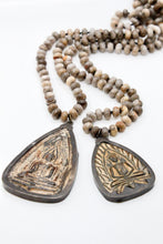 Load image into Gallery viewer, Silver Leaf Jasper Large Buddha Necklace -Buddha Collection-
