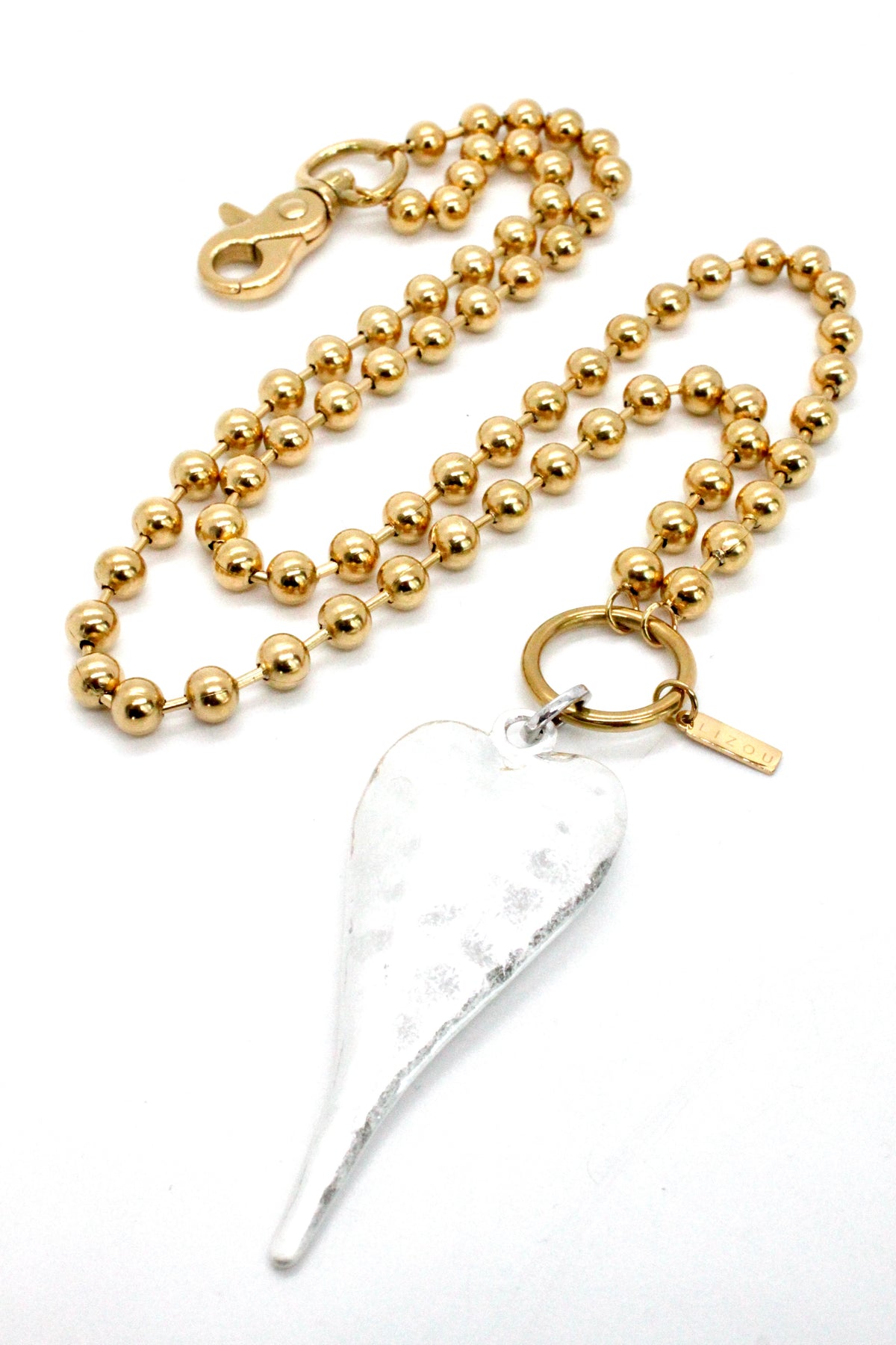Extra Large Silver Heart Necklace to Wear Short or Long -N2-2178GD