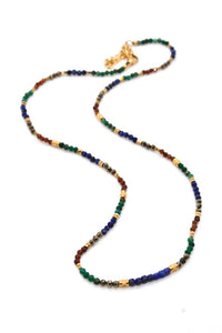 Mini Faceted Semi Precious Stone Necklace N2-2446 -French Flair Collection-