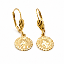 Load image into Gallery viewer, Simple Bronze French Religious Medal Earrings - FME03
