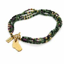 Load image into Gallery viewer, Tahoe Mini Ruby Zoisite Stone 4 Strand Bracelet - BT-003B
