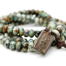 Load image into Gallery viewer, African Turquoise Reversible Buddha Charm Bracelet -Buddha Collection-
