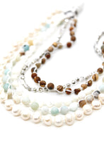 Load image into Gallery viewer, Semi Precious Stone Multi Strand Short Necklace - N4-024
