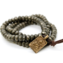 Load image into Gallery viewer, Faceted Pyrite Buddha Charm Bracelet -Buddha Collection-
