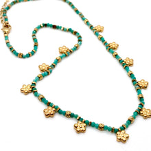 Load image into Gallery viewer, Mini Gold Daisy Amazonite Necklace
