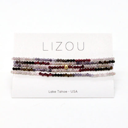 Delicate Faceted Mini Semi Precious Stone Mix Beaded Necklace - N9-016