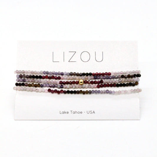Delicate Faceted Mini Semi Precious Stone Mix Beaded Necklace - N9-016