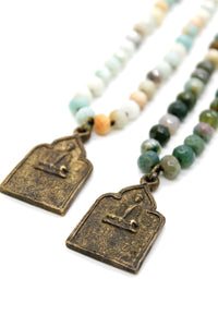 Thai Buddha Amulet Hand Knotted Stone Necklace -Buddha Collection-