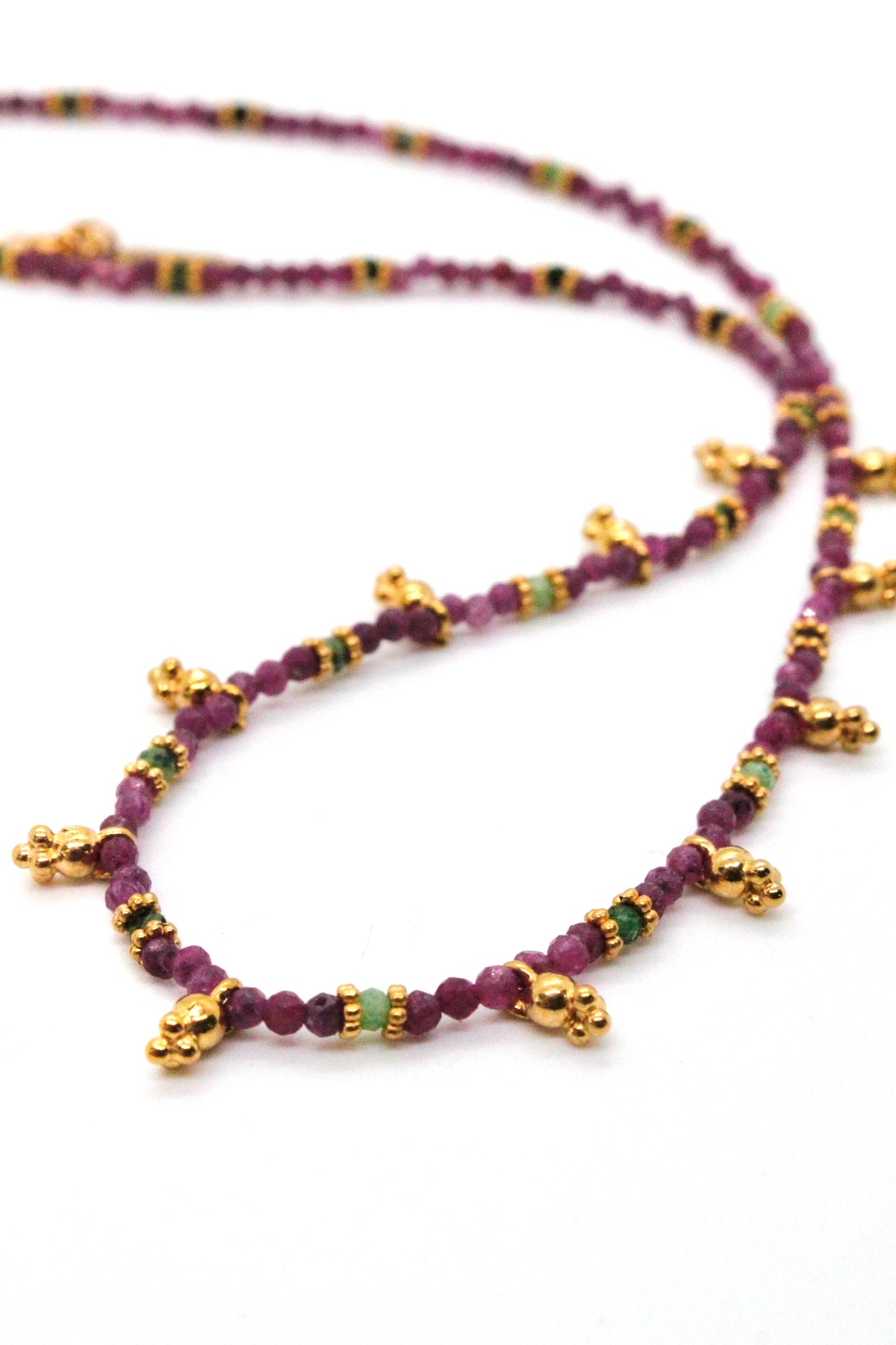 Short Mini Charm Purple Tourmaline Necklace - N2-2611T