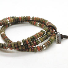 Load image into Gallery viewer, Unakite + Silver Bracelet Bundle
