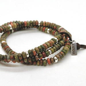 Unakite + Silver Bracelet Bundle