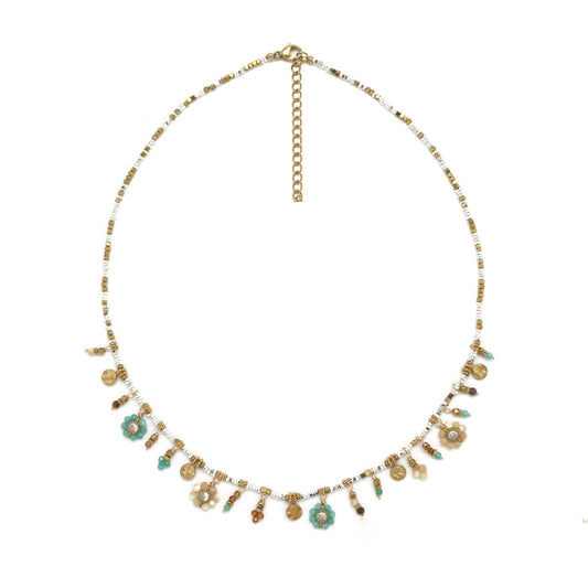Spring Mini Stone Beaded Necklace - N2-2703B