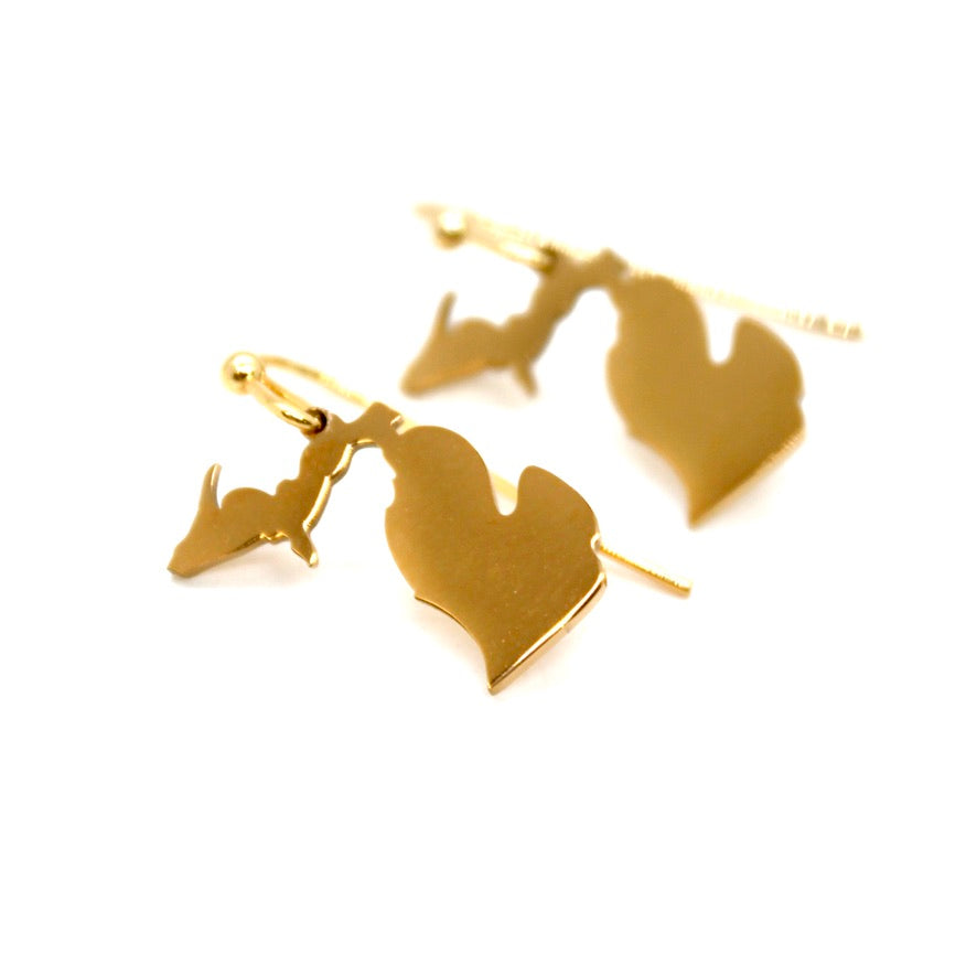 Michigan State Gold Plated Charm Earrings - E9-200 GMI